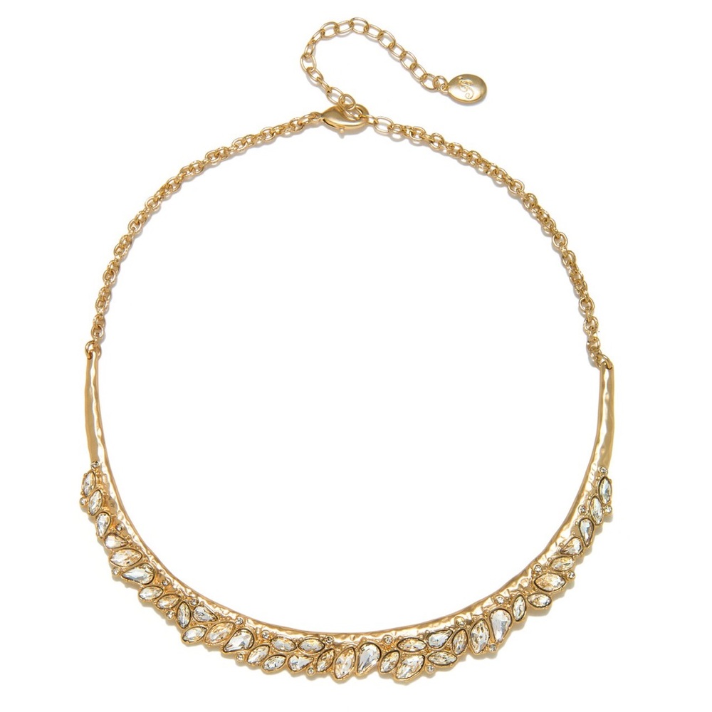 Belle Badgley Mischka Hammered Bar Collar Necklace